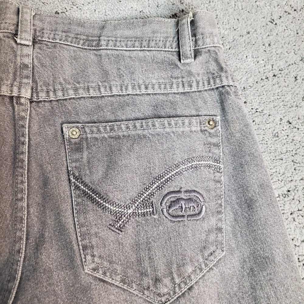 Ecko Unltd Jeans Womens Size 18 Gray Relaxed Straight Leg Mid Rise Streetwear